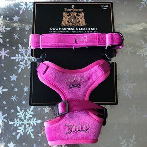 Juicy Couture Velour Pink Harness and Leash Set Mesh Liner   Small